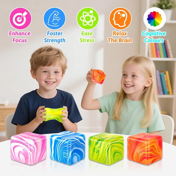 wxsp Fidgetleksaker Squishy Stresskub, Solid Iskub Squishy Stresslindrande Leksaker Autism Fidgetbollar Sensorisk Ångestlindrande Artikel för Barn