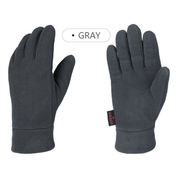 Varma handskar, vinterhandskar, vindtäta handskar, utomhusfleecehandskar, höst- och vinterhandskar för män och kvinnor, Grå L