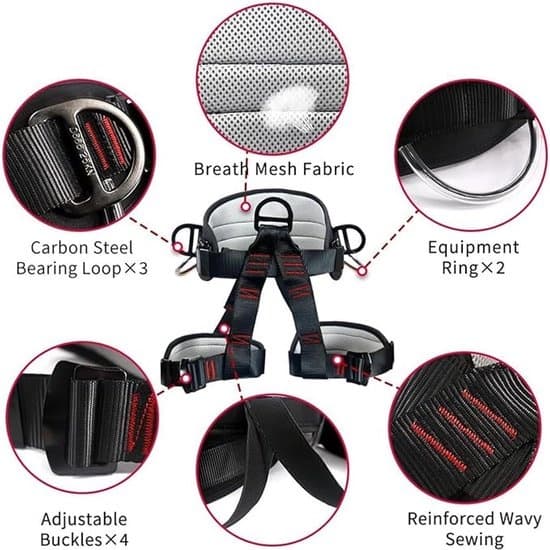 Adjustable Half Body Safety Climbing Harness, Thickened Protection Belt for Climbing, Construction Work, Bouldering Men Women
