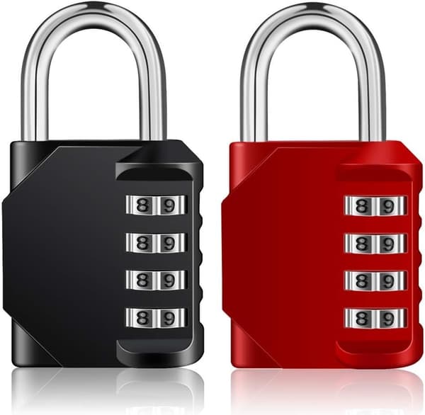 Combination Lock, 4-Digit Combination Lock for Sports, School, Gym