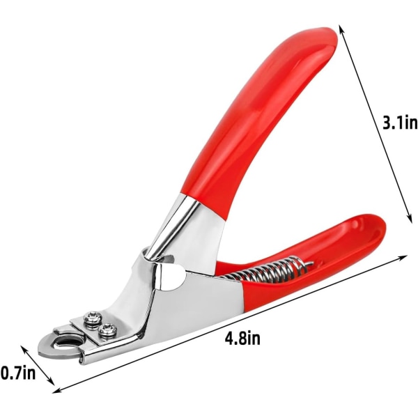 Koirien ja kissojen kynsienleikkurit, ammattimainen lemmikkieläinten kynsienleikkuri, pieni, keskikokoinen ja suuri lemmikkieläinten varpaiden hoitovälineet, terävä ruostumaton teräs (punainen)