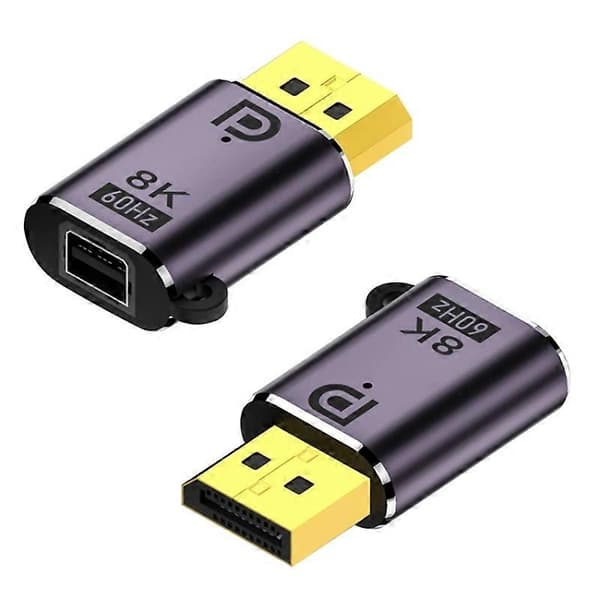 8K 60Hz HD Videooverførsel DP 1.4 til Mini DP Han til Hun Adapter