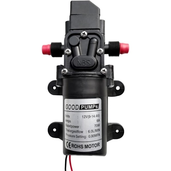 12V DC 70W Membranpumpe Selvsugende Vandpumpe Sprøjte Elektrisk, til Have Bilvask Caravan/Båd/Marine Båd RV Camper