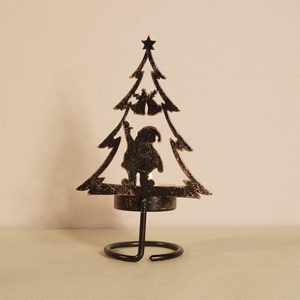 Julgran Ljusstake, Metall Julgran Ljusstake För Jul Hem Fest Bord Mantel Dekorationer Tomte Brons
