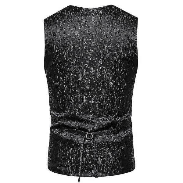 Herre metallisk Paisley-trykt dressvest vest XLsvart black XL