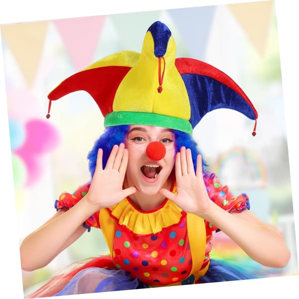 1 set Funny Clown Hat with Bells, Essential Cosplay Prop for Carnival Masquerade