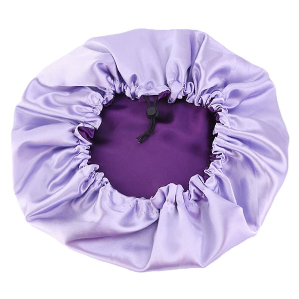 Dobbeltlags Sateng Sovehette Justerbar Natthette Elastisk Mobcap For Kvinner (lilla)Lilla36X36X1CM Purple 36X36X1CM