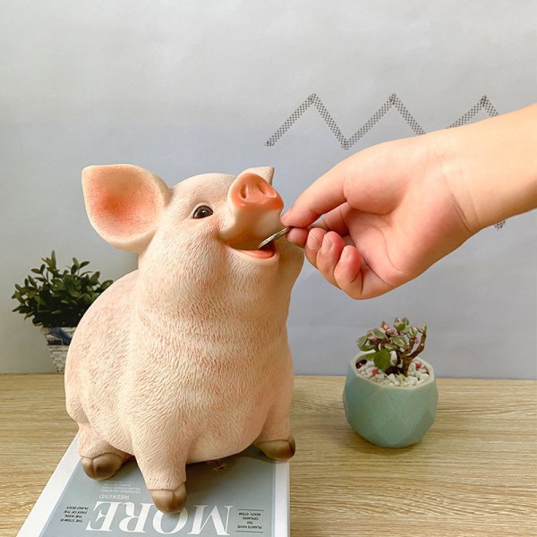 Cute Pig Coin Money Bank, Spargris, Creative Money Bank, Kan lagra 1000 mynt, Bästa Bitrthday Present, Squint Piggy