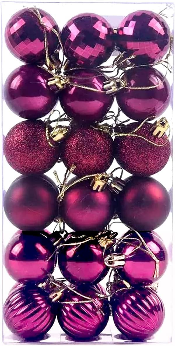 36-pack Christmas Tree Baubles, Shatterproof Christmas Decorations D