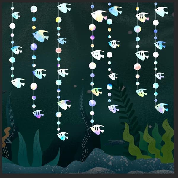Ocean Fish Party Garland Kit (2 stk, 3,5 m lengde hver), Symphony
