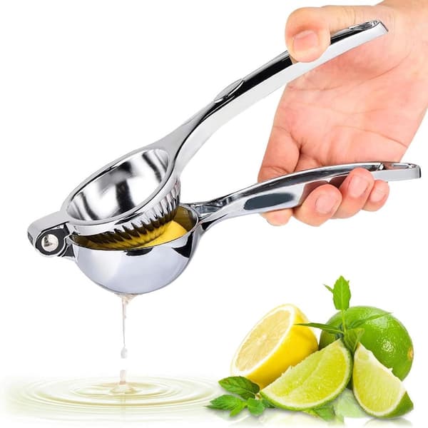 Manual Lemon and Lime Squeezer - Rust-Resistant Metal, Easy to Clean - Citrus Juicer