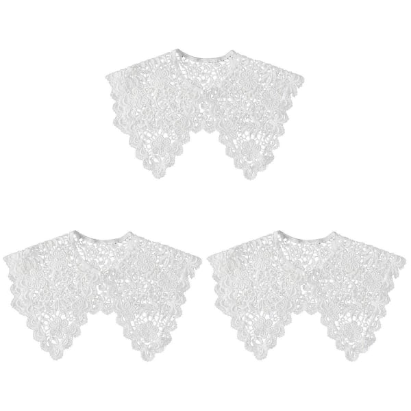 3 st Kvinnorsjal ihålig spetsblommig falsk krage för kvinnor Damväst Tankklänningskjorta (vit)3 3 pcs 40x40cm