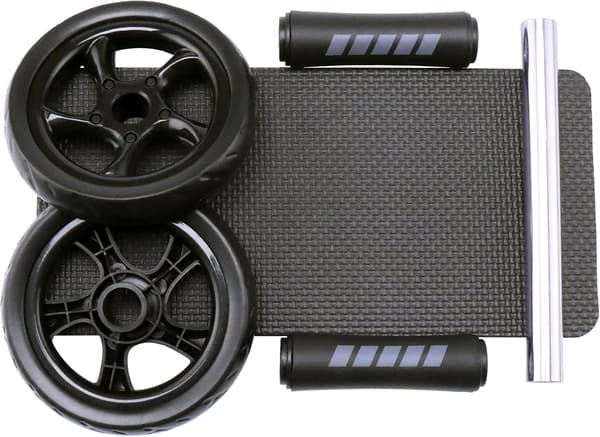 Ab Roller for Strength Training Equipment - Abdominal Wheel for Sit-Up Exercises for Home Gym with Extra Thick Knee Pad Mat - Ab Trainer with Dual Glide Wheels