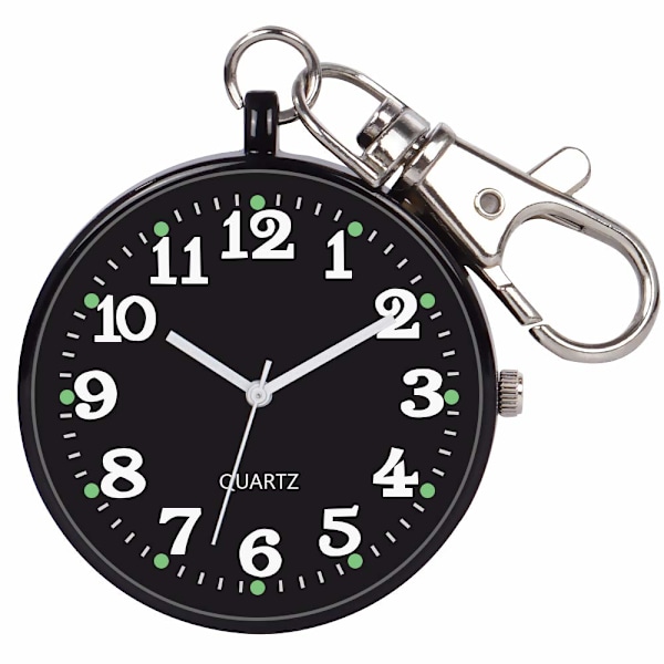 Minimalistisk Ultra Tynd Åben Ansigt Quartz Lommeur med Nøglespænde Unisex Bærbar Unisex Lommeur