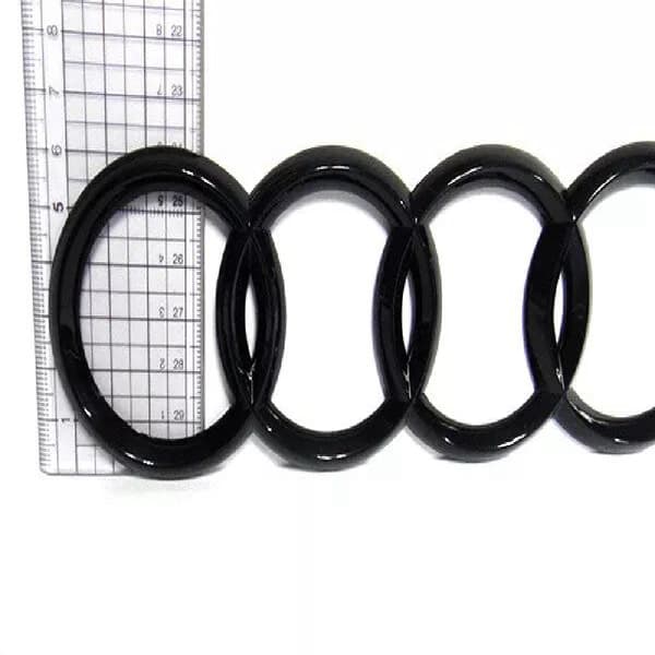 Sort blank bagklap ringemblem til Audi A3 A4 S4 A5 A6 S 192x62mm-XF36-