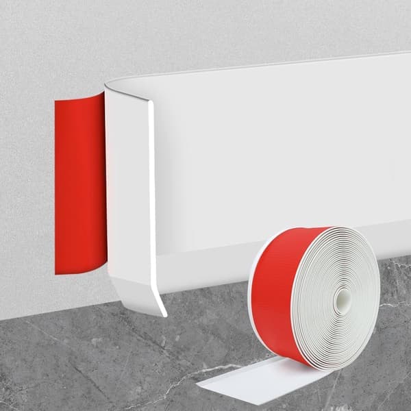 Flexible Baseboard - Soft Baseboard - Length: 5 meters, Width: 8 centimeters - Self-adhesive Baseboard - PVC Baseboard - Grey