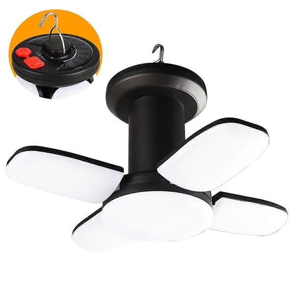 LED Campinglykt Solarlampe USB Oppladbar 6 Lysmoduser 8*8*16cm