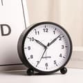 Hiljainen Analoginen Herätyskello Pyöreä - Musta