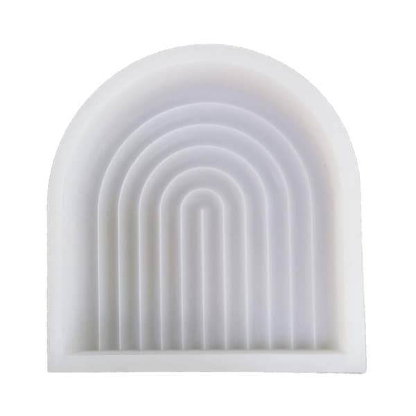 Halv Oval Regnbåge Underlägg Bricka Form DIY Resin Formar Liten Silikonform