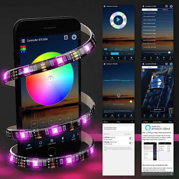 LED-lysstrimmel 5050RGB Farverig 5m