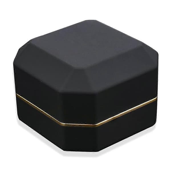 LED-belyst Ring Halsband Förvaringslådor Förlovning Bröllop Present Display Box