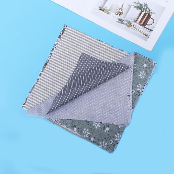 Cotton Fabric Pack 14 pcs Grey DIY Patchwork Fabric Squares 25x25cm