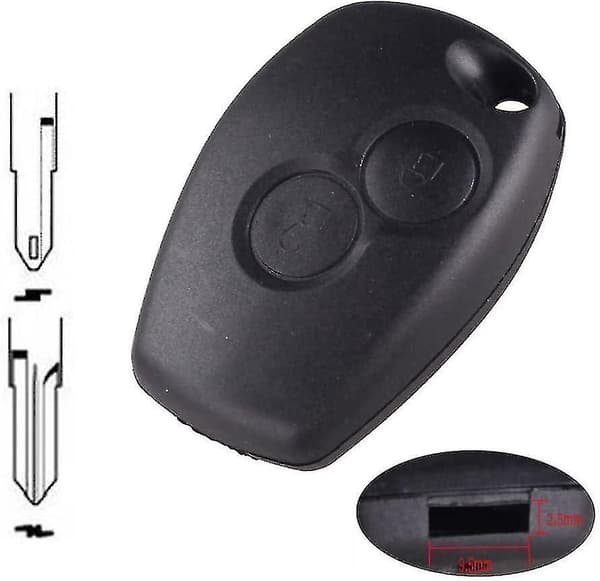 Remote Key Shell Compatible With Renault Dacia Sandero Duster Lodgy Logan Dokker 2 Buttons