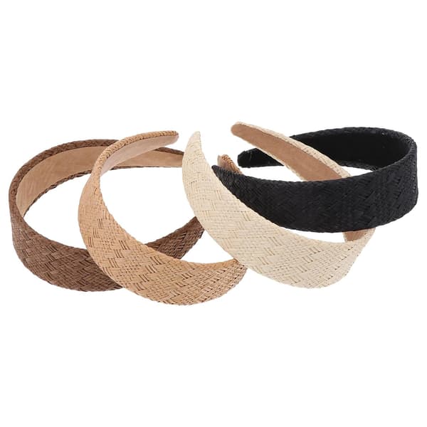 Raffia Svampehårbånd 4 stk. Dekorative Hårbøjler til Kvinder Letvægts Åndbart Tilbehør til Hverdags- og Festbrug Tilfældig Farve
