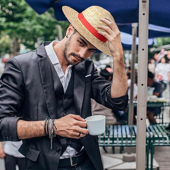 Luffy stråhatt, Luffy cosplayhat, Luffy cosplaytilbehør, tilbehør til kostumefest