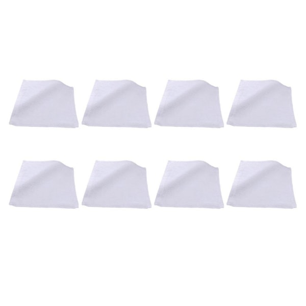 8 stk Husholdningshåndklær Myke badehåndklær Ansiktsvaskeklut Vannabsorberende håndklær Hvit30x30cm White 30x30cm