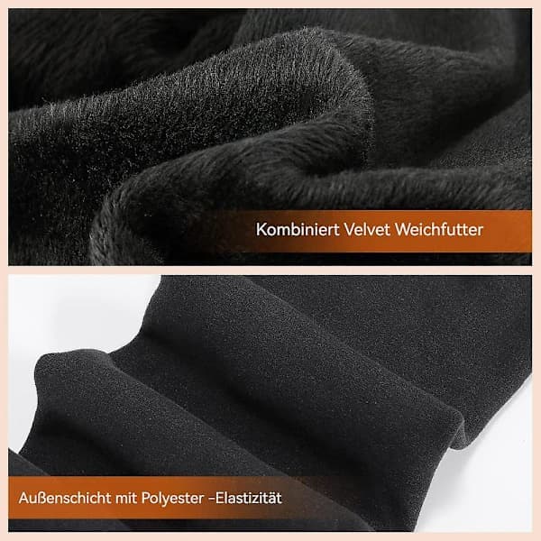 Varme vintertights til kvinder med elastisk talje, bløde fleeceforede uldleggings, hyggelige termobukser til koldt vejr