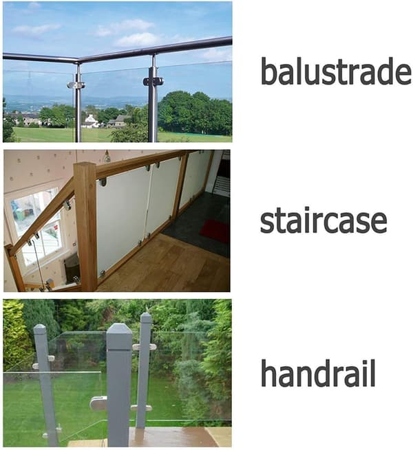 8 stk glasklemmer 6-8 mm glasholder glasklemme 304 rustfrit stål justerbar glasbeslag