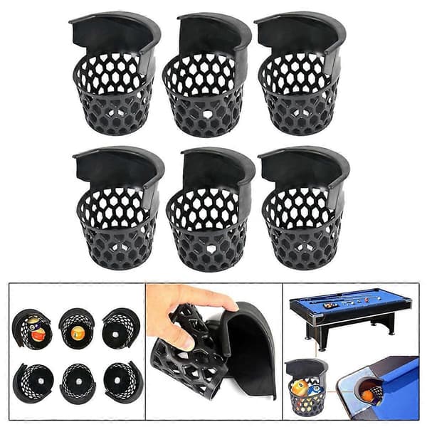 st Pool Table Pockets Billiard Pockets Set Black Billiard Net Bags Entertainment Net Pockets Snooker Baskets{HW}