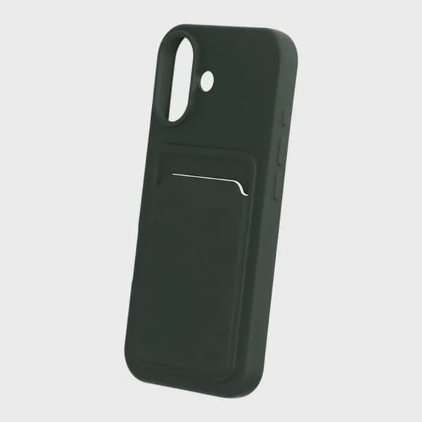 Silikonikotelo SIM-korttipaikalla iPhone 17:lle - Armeijanvihreä