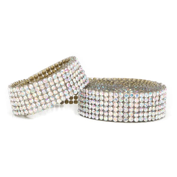 Rhinestone Crystal Mesh Iron On Applique Brudklänning Sko Trim