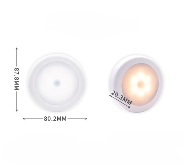3-pack Wireless Motion Sensor Night Light, Battery Operated LED Night Light for Nursery, Kids Room, Warm White Light