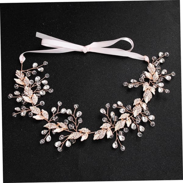 Lövformat diadem med strass