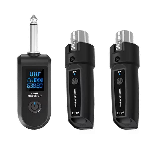 UHF XLR Adapter System Trådløs Mikrofon Sender Mottaker for Dynamisk Mikrofon Gitar Lyd