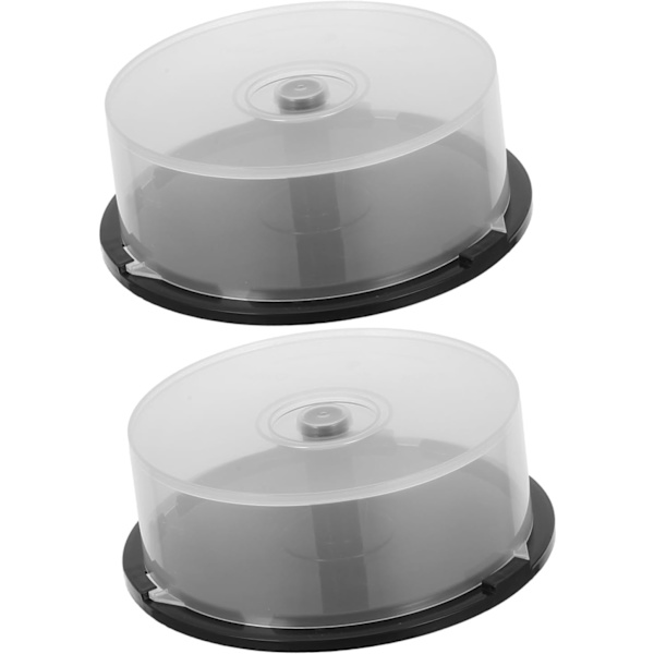 Empty CD/DVD Storage Box for 25 Discs, Compact Round Container for Home, Office, Bar, Practical Organizer