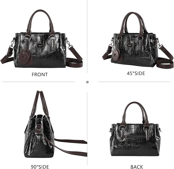 Damhandväskor & Plånböcker Veganskt Läder Tote Väskor Dam Crossbody Axelväskor med Fack Reseplånböcker