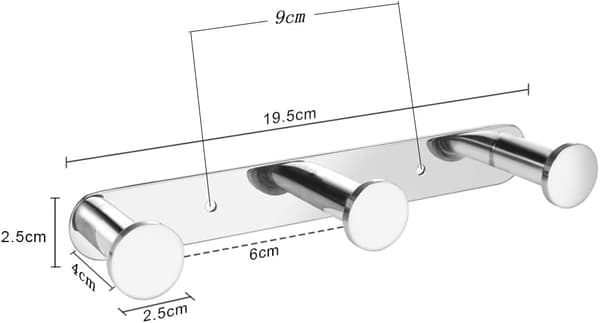Wall Mounted Towel Rack Clothes Hanger with Hooks 304 Stainless Steel