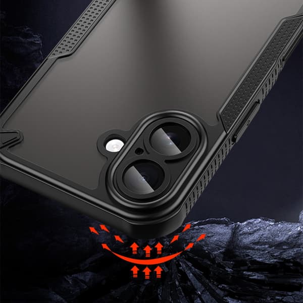 Sort TPU+PC Fuld Dækning Stødsikkert Cover Kompatibelt med iPhone 17