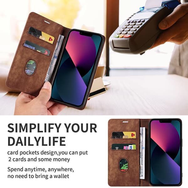 Magnetisk læderetui til Google Pixel 8 Pro Brun Brun Brown