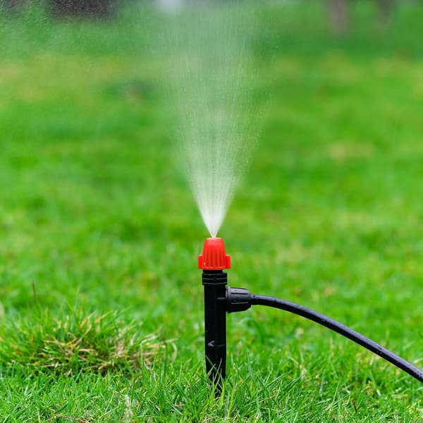 Drip Irrigation Sprinklers for 1/4 \" Hose: Adjustable 360 Degree Drip Emitters with Lock - Mist Drippers with Spike for Garden
