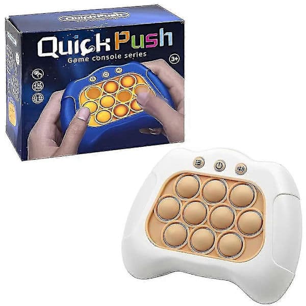 Pop Quick Push-spillkonsoll – Elektronisk lys Poppet sensorisk leketøy stresslindring – Hvit Hvit White