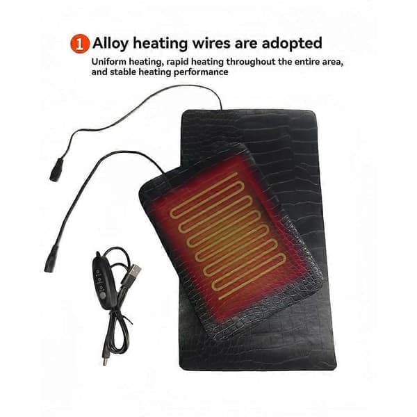 USB Leather Heating Pad for Reptiles and Turtles, Reptile Heating Pad with Adjustable 3-Level Temperature, Waterproof 22x15CM 22*15Cm