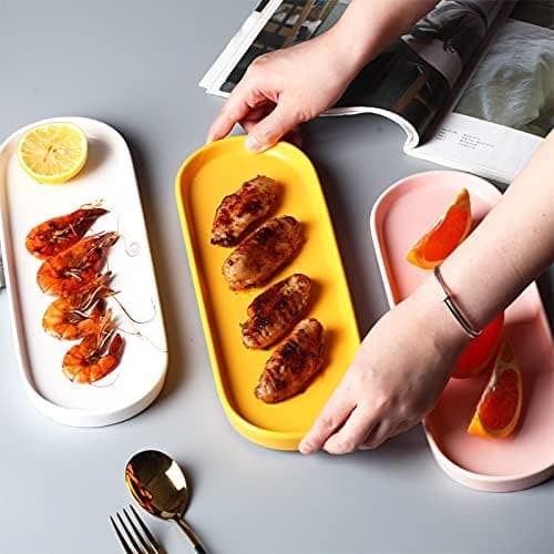 Simple Style Ceramic Sink Tray - Bathroom and Kitchen Countertop Tray (Black)