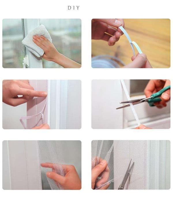Mosquito net / Insect net for windows - 130x150cm - Cuttable - Mosquito White white Vit white