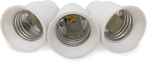 3-pack lampfotadapter vit Gu10 till E27 sockeladapter för lågenergi halogen LED-lampor (F2)