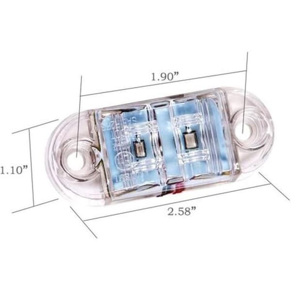 LED Sidemarkeringslys Posisjonslys for 12V 24V Universal Tilhenger Lastebil Bobil Buss (4 stk Hvit)